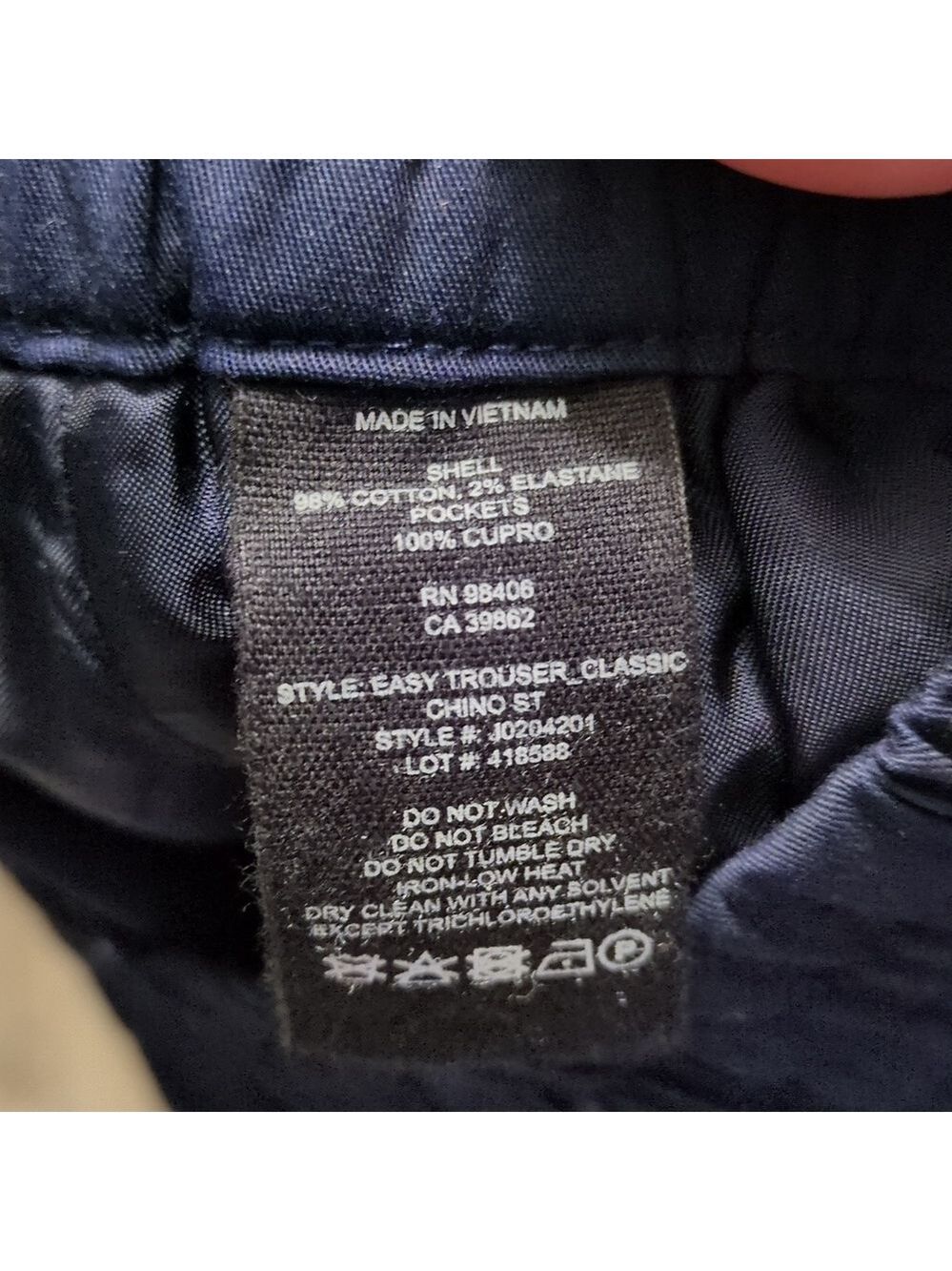 Theory Blue Midnight Easy Trouser Classic Chino Size P - Picture 8 of 10
